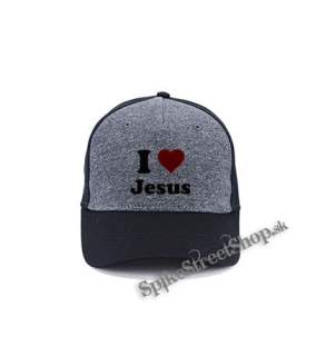 I LOVE JESUS - šedočierna bavlnená šiltovka