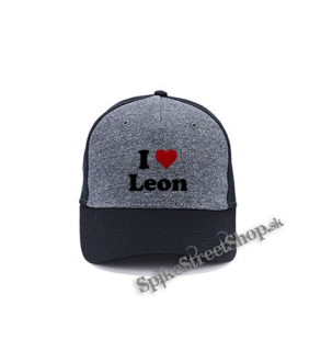 I LOVE LEON - šedočierna bavlnená šiltovka