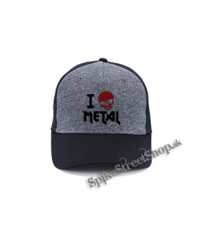 I LOVE METAL - šedočierna bavlnená šiltovka