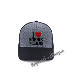 I LOVE ROBBIE WILLIAMS - šedočierna bavlnená šiltovka