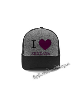 I LOVE ZENDAYA - šedočierna bavlnená šiltovka