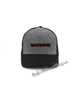 IRON MAIDEN - Red Logo 2 - šedočierna bavlnená šiltovka