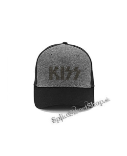 KISS - Grey Logo - šedočierna bavlnená šiltovka