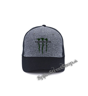 MONSTER ENERGY - Logo Crest - šedočierna bavlnená šiltovka