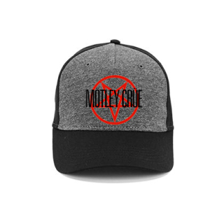 MOTLEY CRUE - Logo Black Red Pentagram - šedočierna bavlnená šiltovka