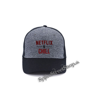 NETFLIX & CHILL - šedočierna bavlnená šiltovka