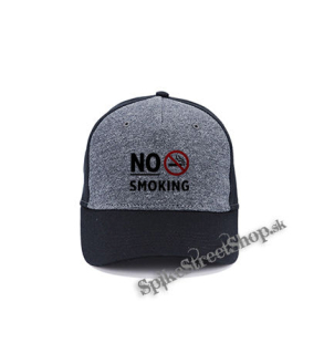 NO SMOKING - Slogan - šedočierna bavlnená šiltovka