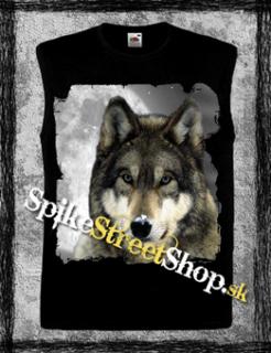 WOLF COLLECTION - Vlk samotár - čierne pánske tričko bez rukávov