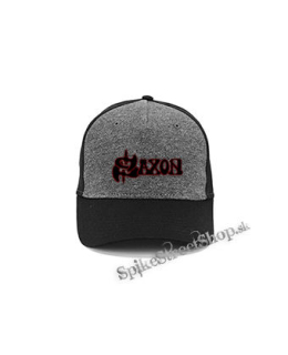 SAXON - Logo - šedočierna bavlnená šiltovka