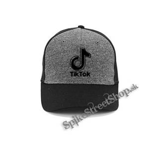 TIK TOK - Double Logo - šedočierna bavlnená šiltovka