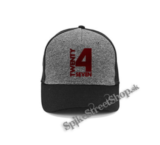 TWENTY FOR SEVEN - Logo - šedočierna bavlnená šiltovka