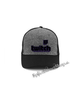 TWITCH - Purple Logo Sign - šedočierna bavlnená šiltovka