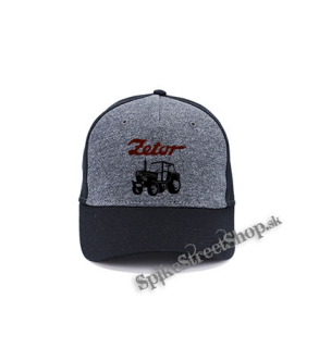 ZETOR - Červené logo a traktor - šedočierna bavlnená šiltovka