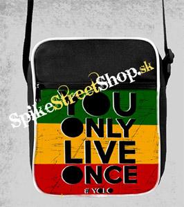 YOU ONLY LIVE ONCE - RASTA MOTIVE - retro taška na rameno