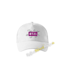 BT21 - Logo Signature - biela šiltovka