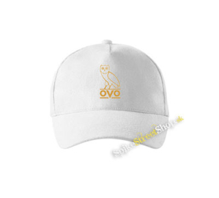 DRAKE - Gold OVO Logo - biela šiltovka