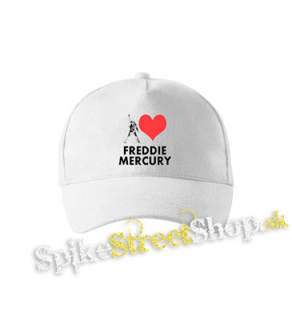 I LOVE FREDDIE MERCURY - biela šiltovka