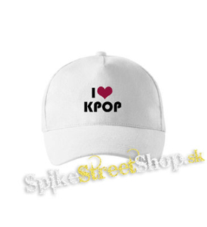 I LOVE K-POP - biela šiltovka