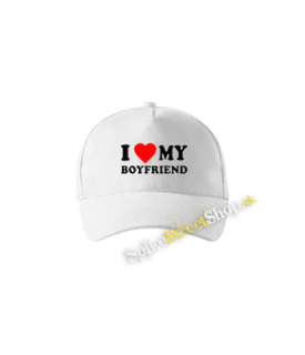 I LOVE MY BOYFRIEND - biela šiltovka