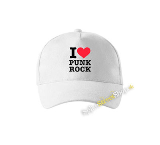 I LOVE PUNKROCK - biela šiltovka