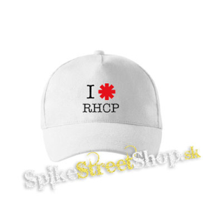 I LOVE RED HOT CHILI PEPPERS - biela šiltovka