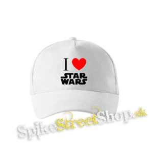 I LOVE STAR WARS - biela šiltovka