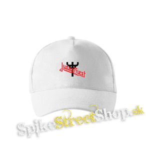 JUDAS PRIEST - Classic Logo Cross Symbol - biela šiltovka