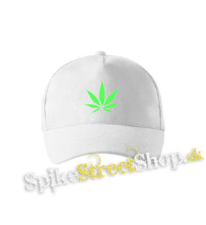 MARIHUANA - Green Leaf - biela šiltovka