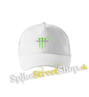 MONSTER ENERGY - Green Logo Honey Bee - biela šiltovka
