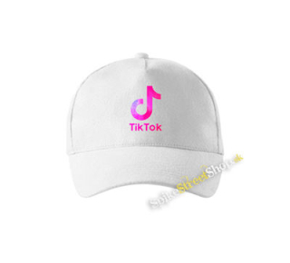 TIK TOK - Logo Rainbow - biela šiltovka