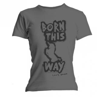 LADY GAGA - Born This Way - sivé dámske tričko