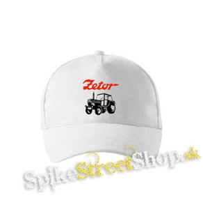 ZETOR - Červené logo a traktor - biela šiltovka