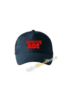 DEPRESSIVE AGE _ Logo Red - tmavomodrá šiltovka