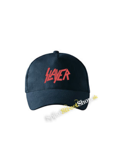 SLAYER - Red Logo - tmavomodrá šiltovka