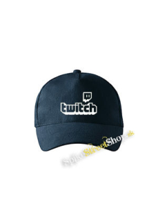 TWITCH - White Logo Sign - tmavomodrá šiltovka