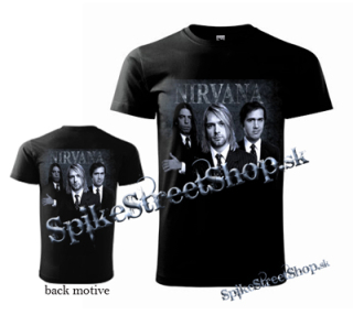NIRVANA - White/Black Motive - čierne pánske tričko