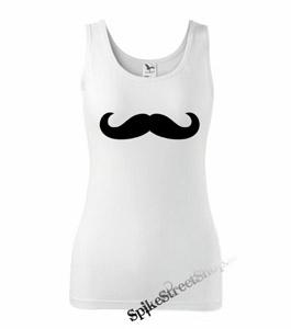 MUSTACHE - Ladies Vest Top - biele