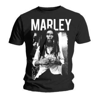 BOB MARLEY - Black & White - čierne pánske tričko
