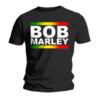 BOB MARLEY - Rasta Band Block - čierne pánske tričko