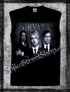 NIRVANA - White/Black Motive - čierne pánske tričko bez rukávov