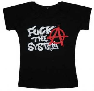 ANARCHY - FUCK THE SYSTEM - čierne dievčenské tričko