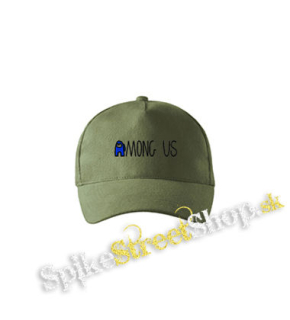 AMONG US - Blue White Logo - olivová šiltovka army classic