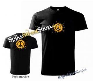 PEACE - Sun Motive - čierne pánske tričko