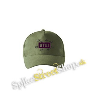 BT21 - Logo Signature - olivová šiltovka army classic