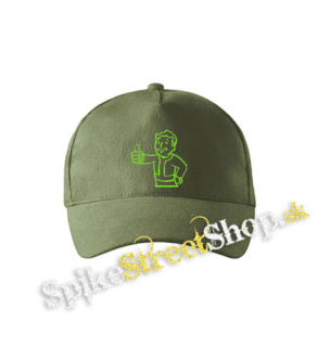 FALLOUT - Vault Boy Green Neon - olivová šiltovka army classic