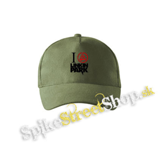I LOVE LINKIN PARK - Crest Motive - olivová šiltovka army classic