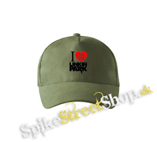 I LOVE LINKIN PARK - olivová šiltovka army classic