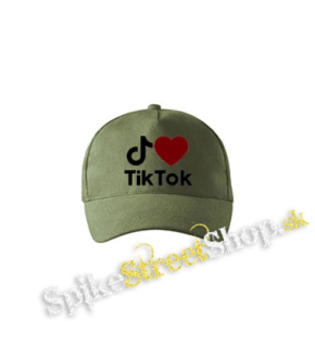 I LOVE TIK TOK - olivová šiltovka army classic
