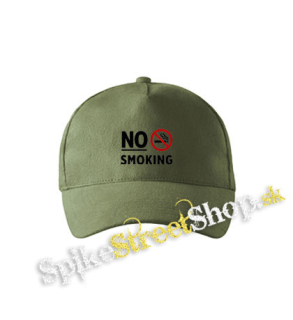 NO SMOKING - Slogan - olivová šiltovka army classic