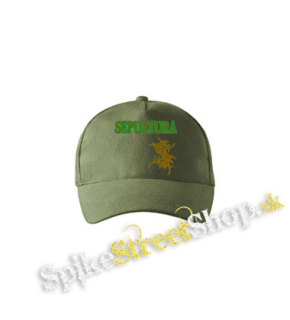 SEPULTURA - Brasil Yellow Logo - olivová šiltovka army classic